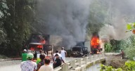 Queman varios camiones en la vía Pereira - Quibdó: en uno transportaban insumos médicos