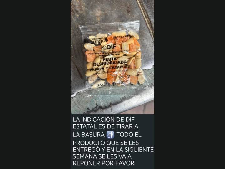 DIF Tlaxcala da desayunos en mal estado