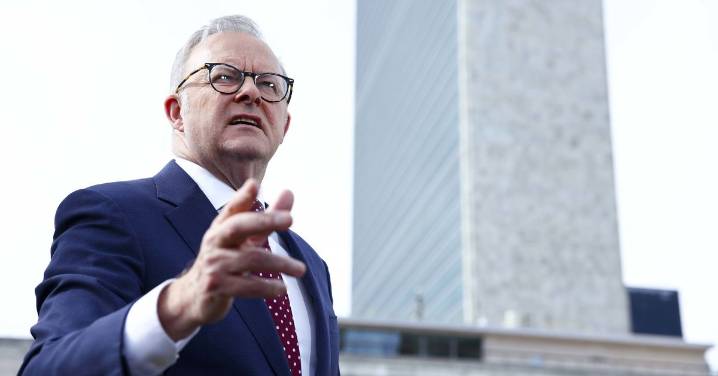 Israel-Hamas conflict: Anthony Albanese tells world leaders recognising Palestine 'offers real hope' as part of two