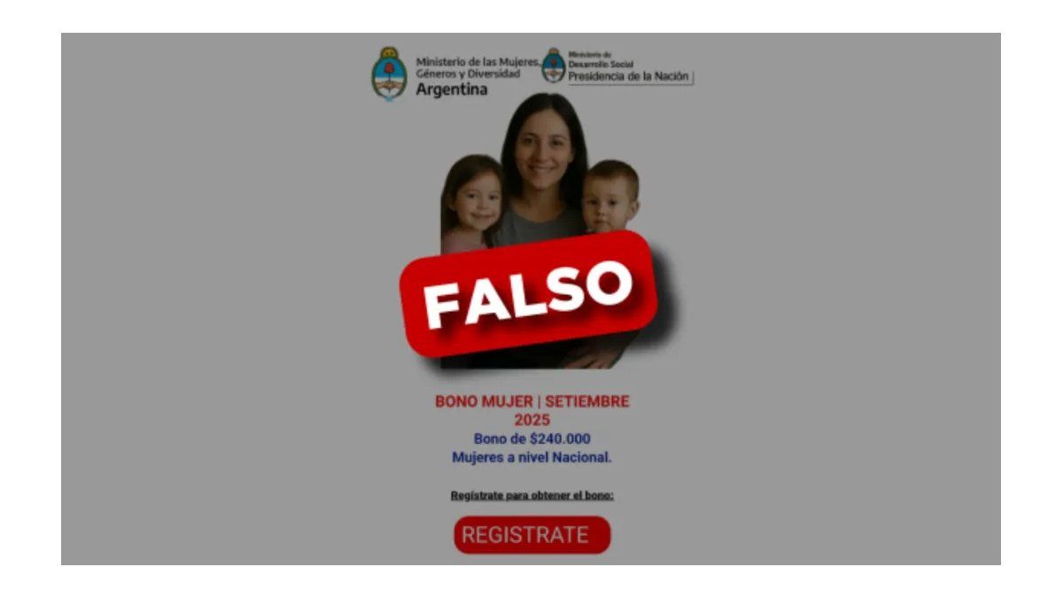 Alerta por estafa: advierten sobre un falso "Bono Mujer" de $240.000 que circula en Santa Fe