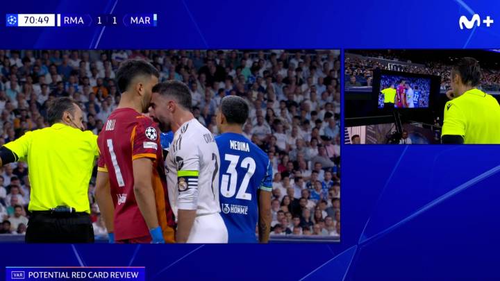 Carvajal es expulsado por dar un cabezazo a Rulli en una tangana