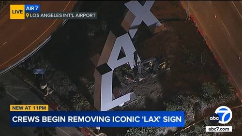 LAX sign coming down as airport expands roadways