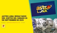 Astro Luna: estos son los resultados del sorteo del sábado 20 de septiembre de 2025