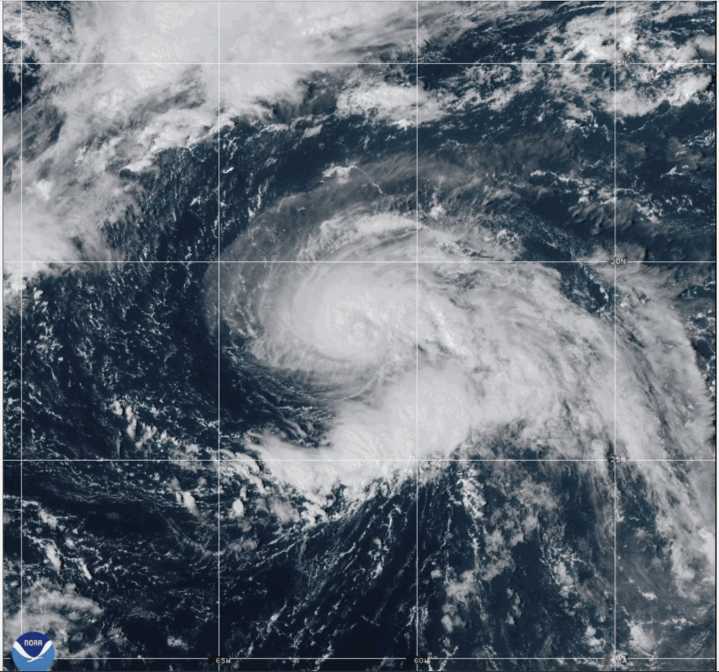 Gabrielle becomes a hurricane in Atlantic waters southeast of Bermuda