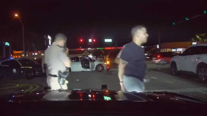 Dash camera video captures arrest of Miami-Dade Corrections officer accused of causing Kendall DUI crash