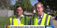 - Asphalt crack sealing road improvements project in South Bend