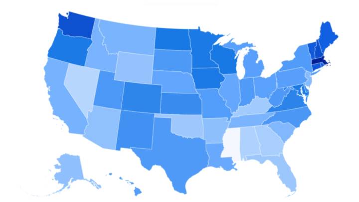 Map Shows States That Vaccinate the Most