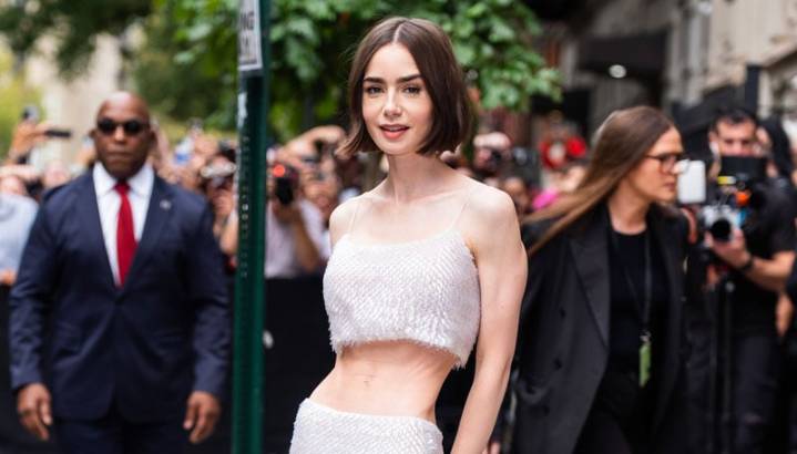 Lily Collins Bares Midriff at Calvin Klein’s NYFW Show After Wrapping ‘Emily in Paris’ Season 