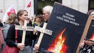 Women's rights activists rally in Belgium fearing US plans for birth control supplies