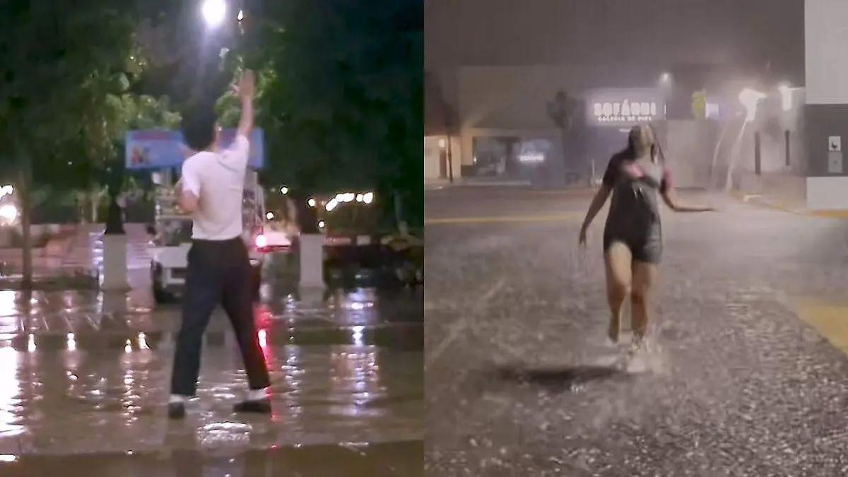 Hermosillenses bailan bajo la lluvia tras el paso de Lorena (VÍDEOS)