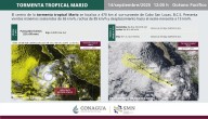 Se reintensifica ‘Mario’ a tormenta tropical; causará fuertes lluvias en BCS