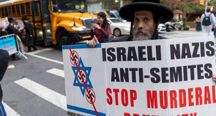 Protestan judíos ortodoxos en Nueva York en contra de ‘genocidio en Gaza’ por parte de Israel