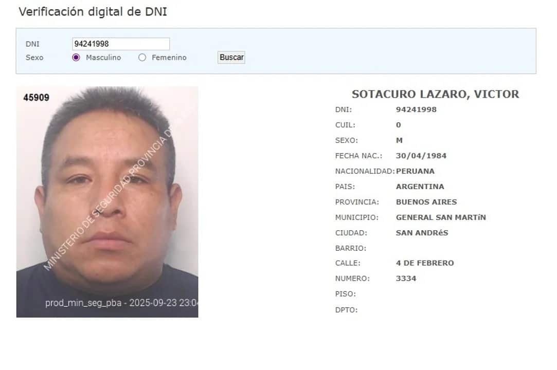 Sadir confirmó la detención de uno de los implicados en un triple femicidio ocurrido en Buenos Aires