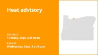 Heat advisory issued for Columbia River Gorge for Tuesday and Wednesday