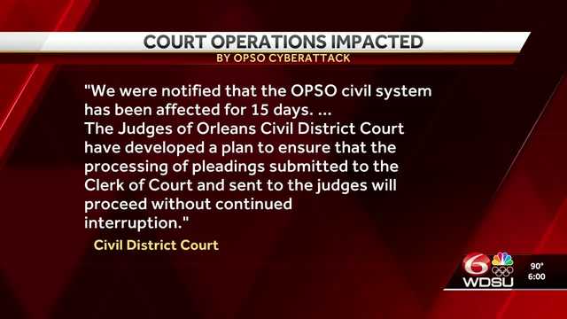 OPSO ransomware attack affecting operation at Orleans Parish Civil District Court