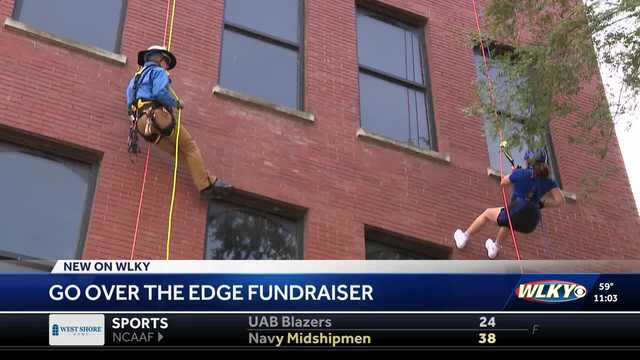 'You’re not alone': Community rappels down Slugger Museum, raises $55K