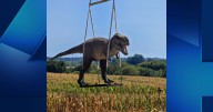 Dinos drop from the skies in Santa Claus, Indiana
