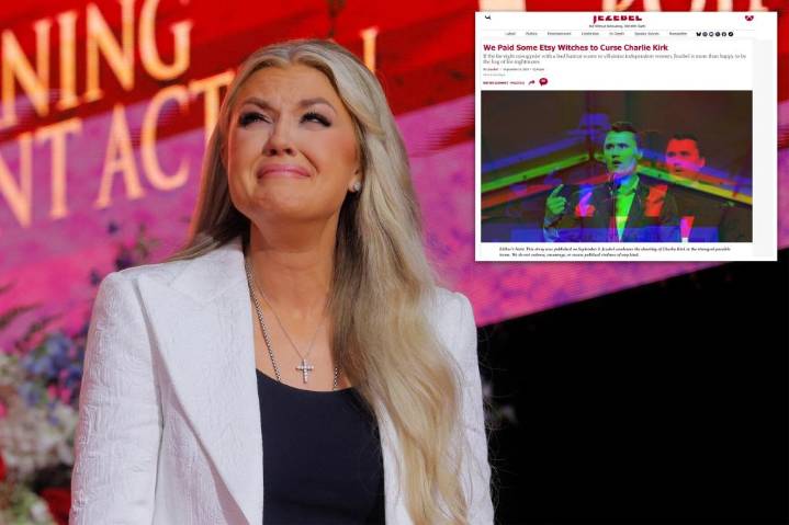 Erika Kirk 'genuinely rattled' after Jezebel paid witches on Etsy to curse husband Charlie 2 days before he was assassinated