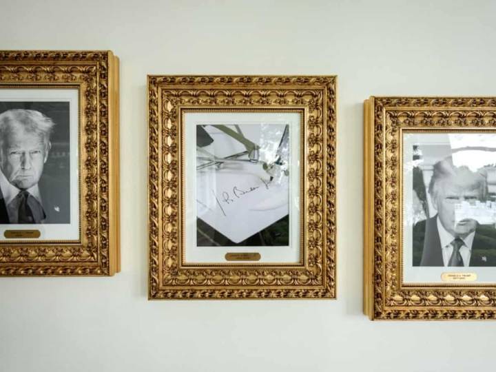 No gold frame for Biden? Trump’s ‘Presidential Walk of Fame’ replaces portrait with autopen signature