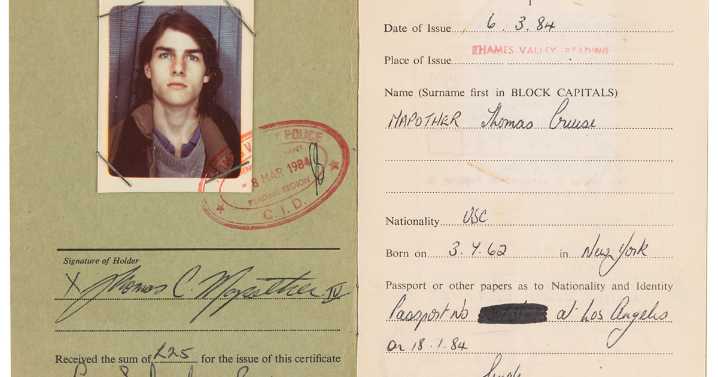 Auction gives rare glimpse into Tom Cruise’s earliest days as Hollywood star