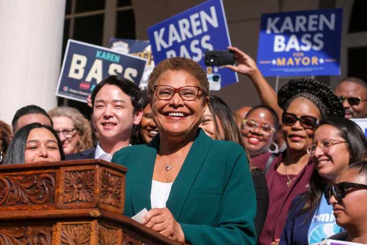 Karen Bass announces city avoids layoffs