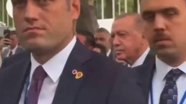 Now Turkey's fuming Erdogan left standing on sidewalk for Don's motorcade just a day after Macron was stopped in street