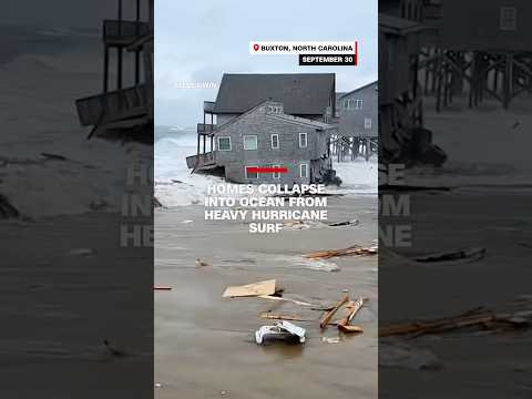 Homes collapse into ocean from heavy hurricane surf