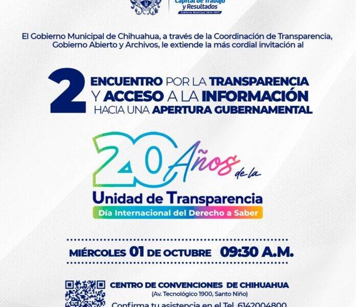 Chihuahua conmemora 20 años de transparencia con foro ciudadano en Expo Chihuahua