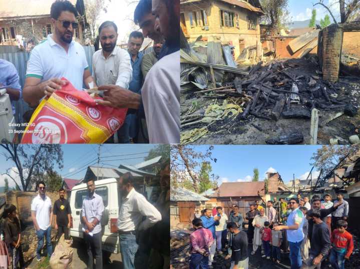 Distt admin Kupwara extends immediate relief to fire-affected families in Punzwa Villgam