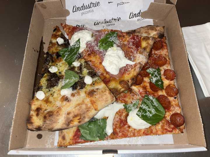 Yes—L'Industrie Pizza's Perpetual Line is Well Worth the Wait for its Burrata Slices