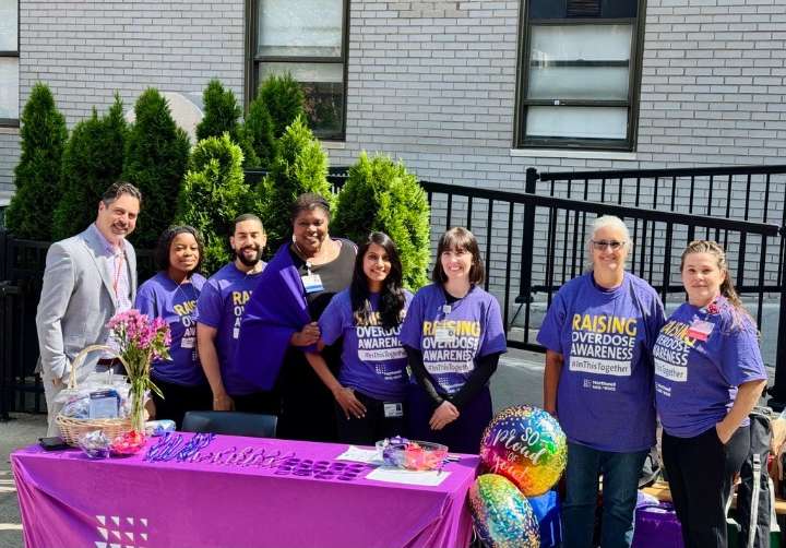 Doctor and staff at Long Island Jewish Forest Hills distribute NARCAN overdose rescue kits
