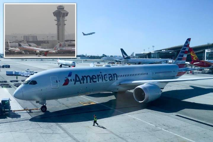 American Airlines plane aborts takeoff at LAX after cargo jet crosses runway 'without authorization'