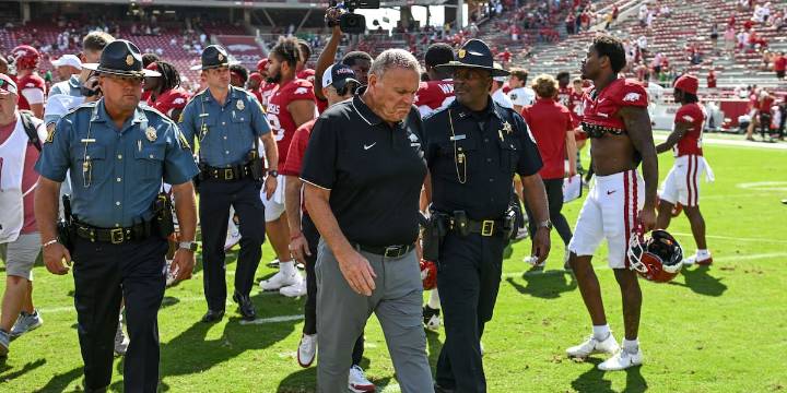 Arkansas fires Sam Pittman in middle of 6th season, names Bobby Petrino interim head coach
