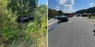 Person hospitalized after rollover crash on I