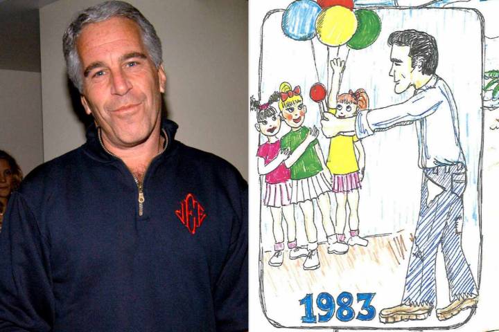 Jeffrey Epstein Birthday Book Features Drawing of Him Giving Young Girls Balloons