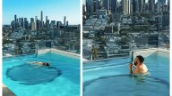 Christian Hull finally takes the plunge at 27-storey-high infinity pool as social media erupts in fear and fascination