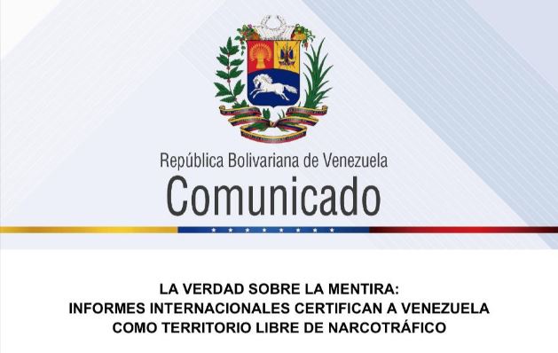 Venezuela rechaza acusaciones gringas en materia de narcotráfico