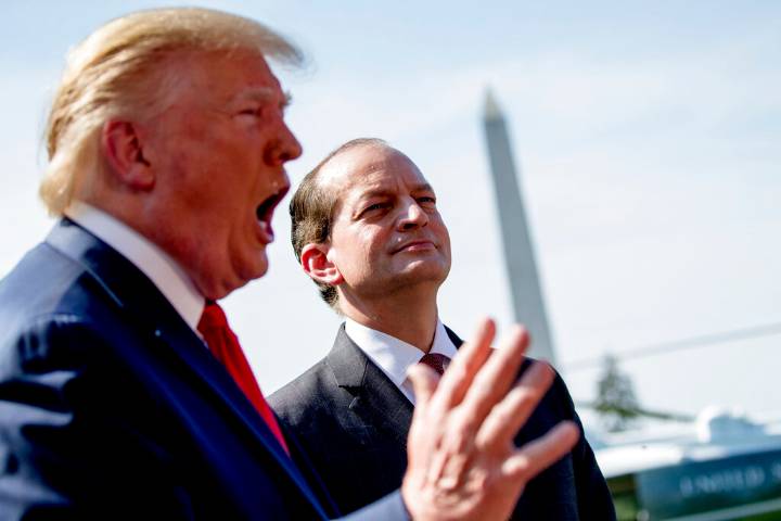 Acosta said he never saw Trump’s name during Epstein case