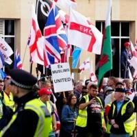 London police arrest nine after clashes at 110,000