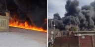 Voraz incendio en un pueblo de Santa Fe: explotaron tanques de gasoil en una playa de camiones