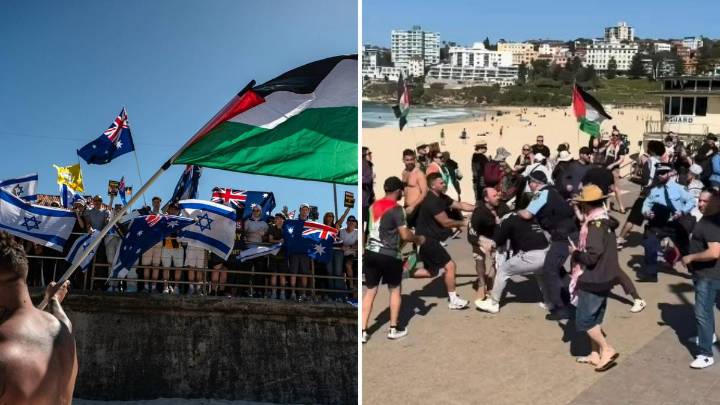 Bondi Beach protest broken up by police as pro-Palestine activists and pro