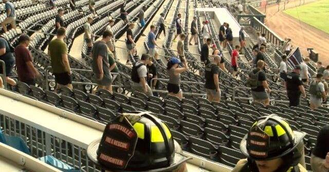 Dozens climb 110 flights of stairs at Toyoyta Field in honor of 9/11