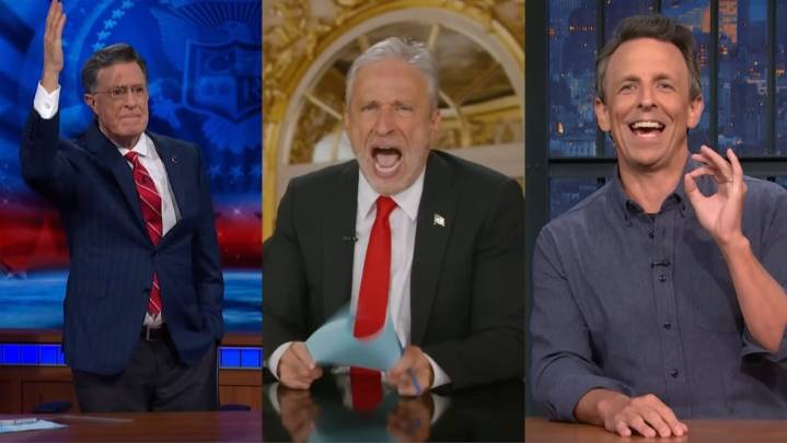 Late-Night Hosts Colbert, Meyers Defend Kimmel & Free Speech