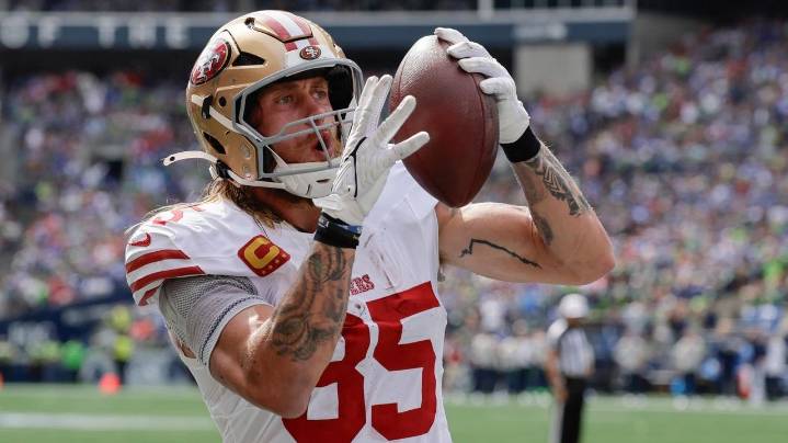 49ers' George Kittle out with hamstring injury, Brock Purdy's status uncertain