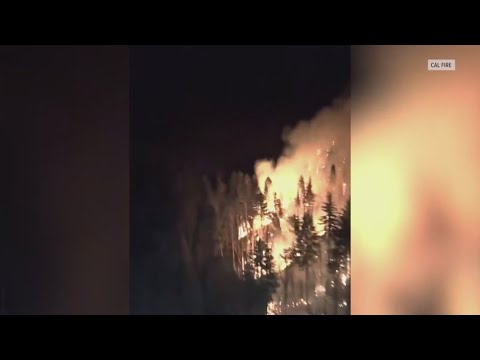 Cal Fire’s Fire Hawk helicopters battle wildfires after dark