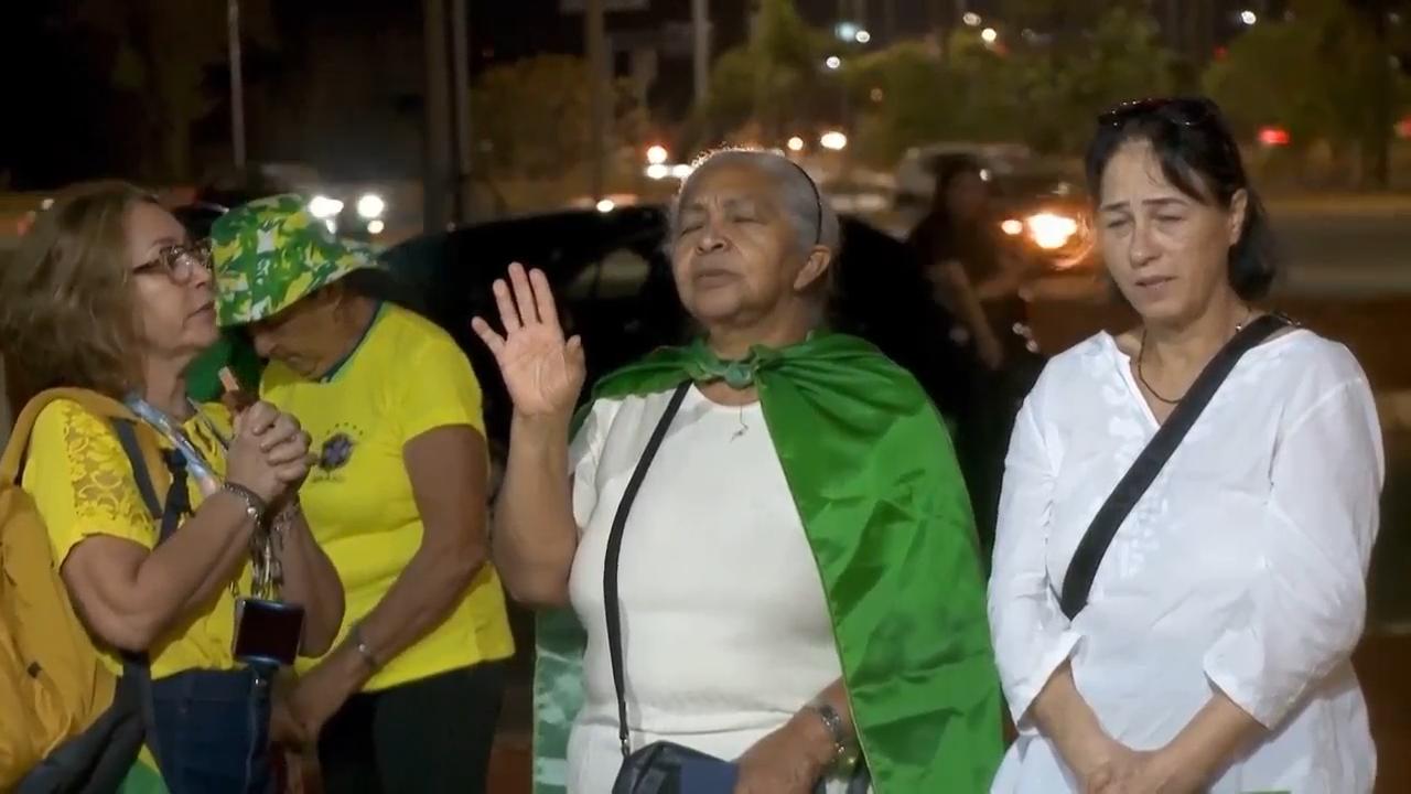 Supporters of Brazil’s former president Bolsonaro hold a prayer vigil ahead of trial