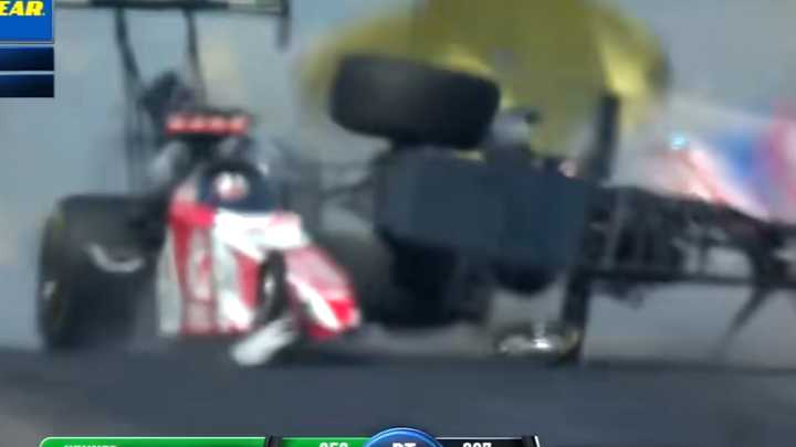 Top NHRA drag race star Tony Stewart injured after terrifying 335mph crash leaving crowd in shock
