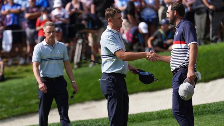 No. 1 Scottie Scheffler on the wrong end of another Ryder Cup blowout loss as US falls behind