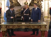 Javier Milei le toma juramento a Lisandro Catalán