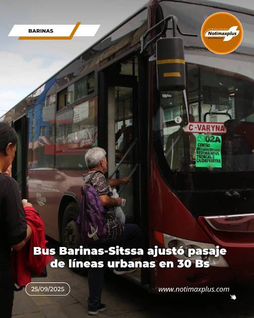 Bus Barinas-Sitssa ajustó pasaje de líneas urbanas en 30 Bs